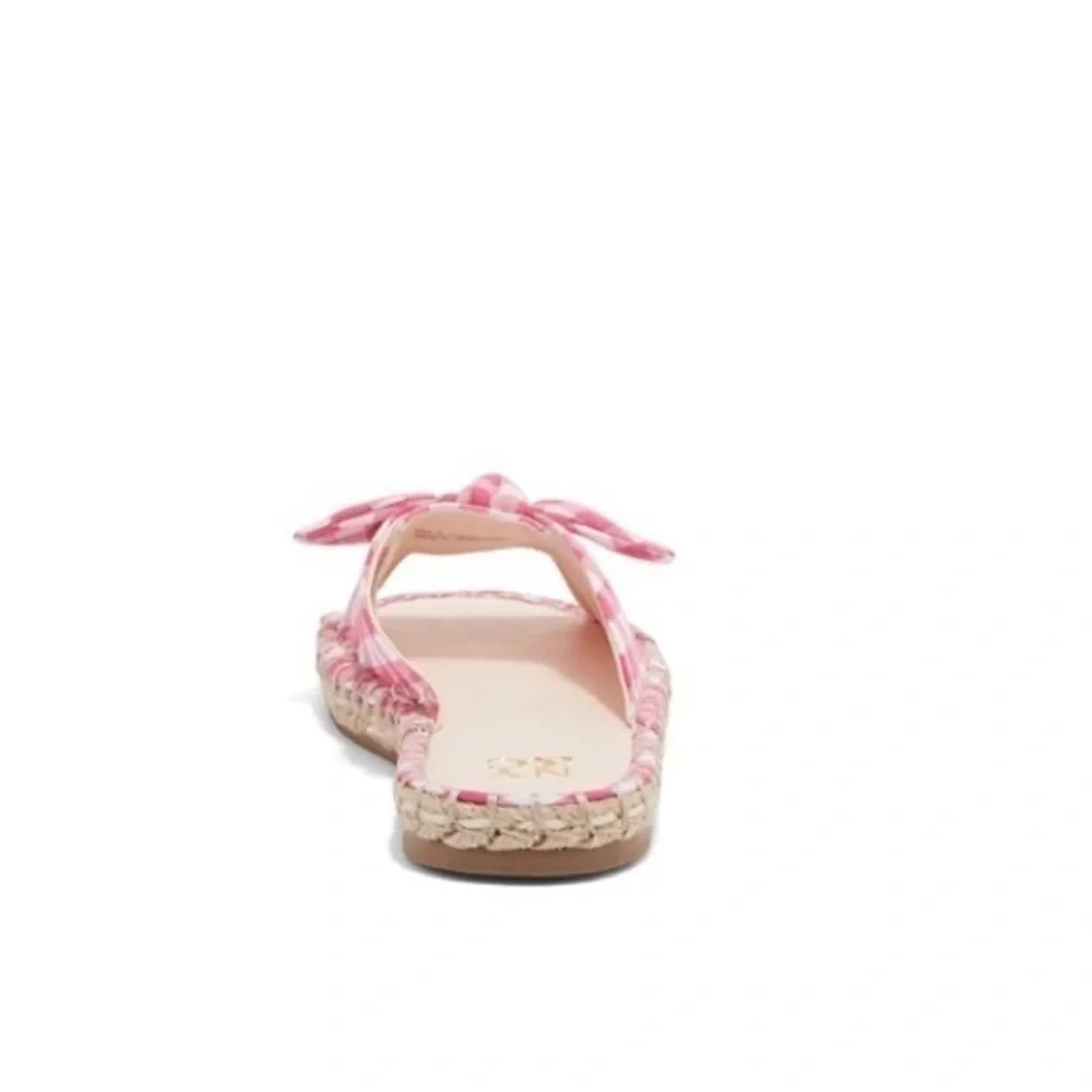 Pink Checked Slide Sandals​